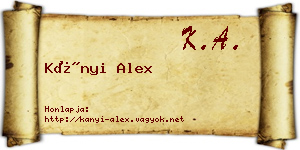 Kányi Alex névjegykártya