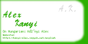 alex kanyi business card